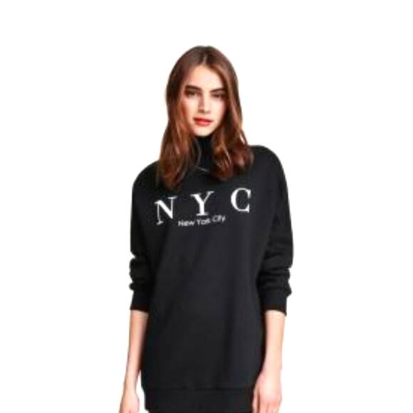 H&M NYC High Neck Oversized Crewneck Size Large - Picture 1 of 6